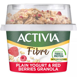 Activia Natural Yoghurt & Red Berries Chia Muesli Breakfast Topper with Spoon 165g