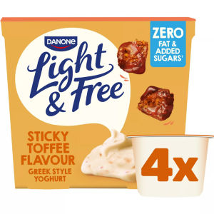 Light & Free Sticky Toffee Greek Style Fat Free Yoghurt 4x115g