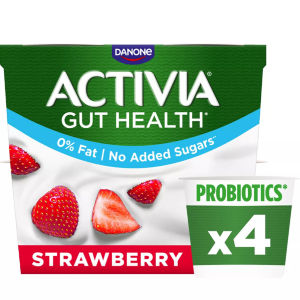 Strawberry No Added Sugar Fat Free Gut Health Yoghurt  Multipack 4x115g
