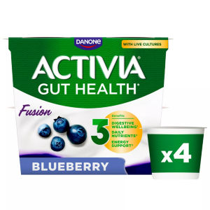 Activia Fusions Blueberry Acai Gut Health Yoghurt Multipack 4x120g