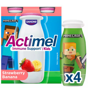 Actimel Kids Strawberry & Banana Lunchbox Yoghurt Drink Multipack 4x100g