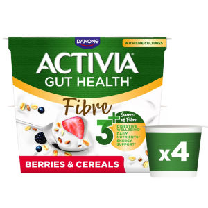 Activia Fibre Muesli Low Fat Breakfast Gut Health Yoghurt Multipack 4x115g