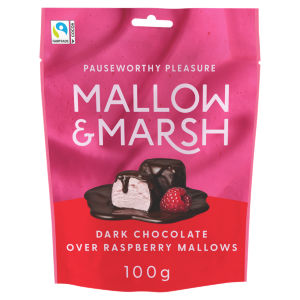 Dark Chocolate Over Raspberry Mallows 100g