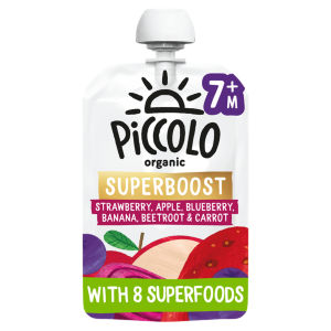 Piccolo Organic Superboost Strawberry, Apple, Blueberry, Beetroot and Carrot 100g