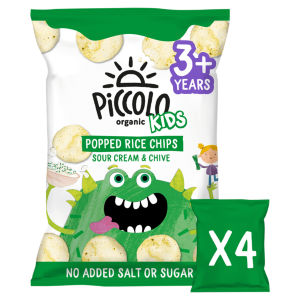 Organic Kids Sour Cream & Chive Popped Rice Chips 3+ Years 4 x 20g (80g)