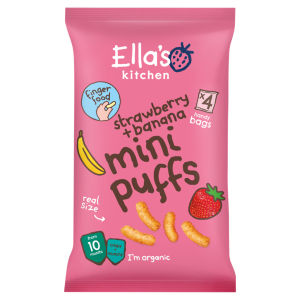 Strawberry + Banana Mini Puffs from 10 Months 4 x 8g (32g)