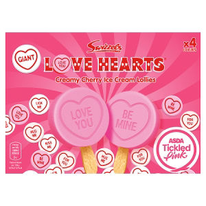 Love Hearts Creamy Cherry Ice Cream Lollies 116g  4 x 29g (116g)