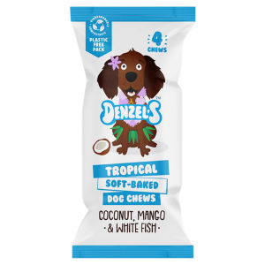 4 Tropical Soft-Baked Dog Chews Coconut, Mango & White Fish
