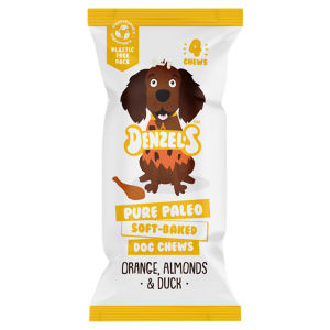 4 Pure Paleo Soft-Baked Dog Chews Orange, Almonds & Duck
