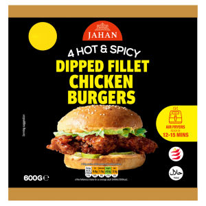 4 Hot & Spicy Dipped Fillet Chicken Burgers 600g