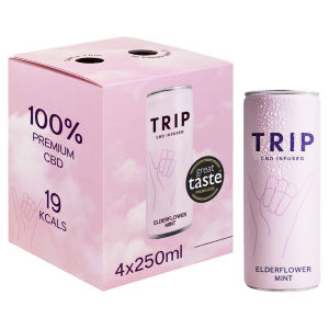 Premium CBD Infused Elderflower Mint 4 x 250 ml