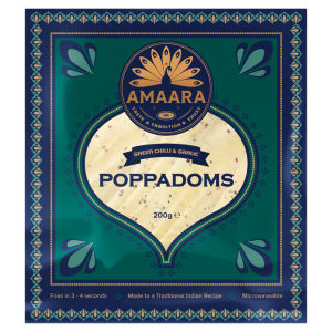 Green Chilli & Garlic Poppadoms 200g