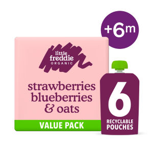 Little Freddie Organic Strawberries, Blueberries & Oats Pouch Multi 6+ M
