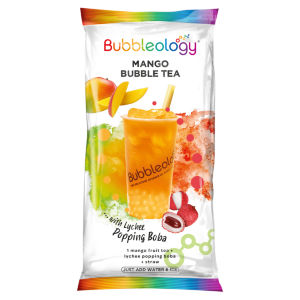 Bubbleology Mango Bubble Tea with Lychee Popping Boba 102.5g + 35ml