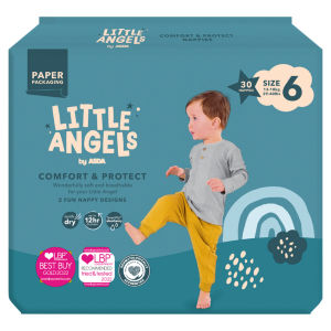 Little Angels by  Comfort & Protect Size 6 13-18kg 29-40lbs 30 Nappies