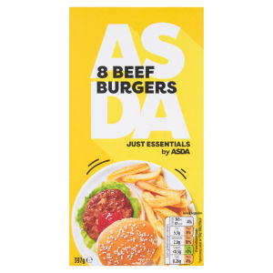 Just Essentials 8 Beef Burgers 397g
