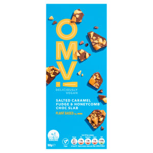 Plant Based OMV! Salted Caramel Fudge & Honeycomb Choc Slab 100g