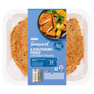 Seasoned 6 Southern Fried Chicken Steaks 750g