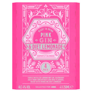 Pink Gin and Diet Lemonade 4 x 250ml