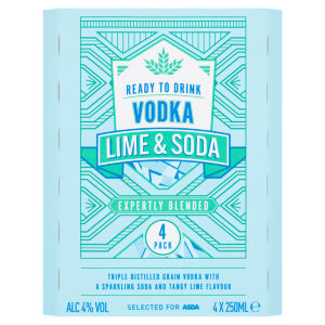 Vodka Lime and Soda 4 x 250ml