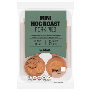 6 Mini Hog Roast Pork Pies 300g
