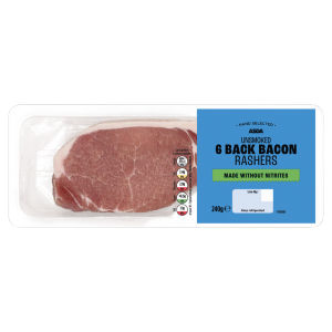 ASDA 6 Unsmoked Back Bacon Rashers 240g