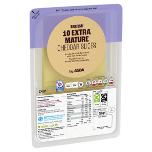 10 British Extra Mature Cheddar Slices 250g