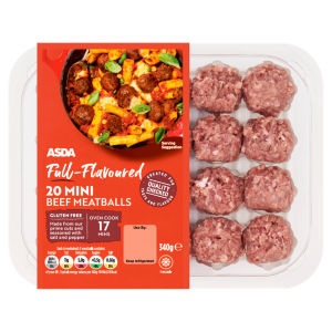 Full-Flavoured 20 Mini Beef Meatballs 340g