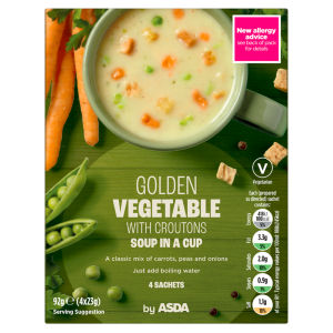 Golden Vegetable Soup in a Cup with Croutons 4 x 23g (92g)