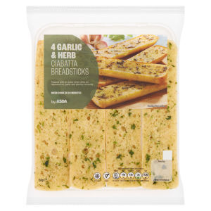 4 Garlic & Herb Ciabatta Breadsticks 130g