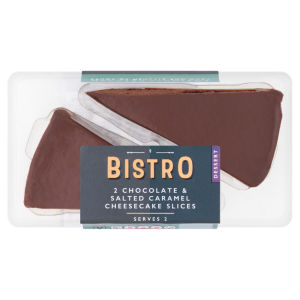 Bistro Chocolate & Salted Caramel Cheesecake Slices 2 x 95g (190g)