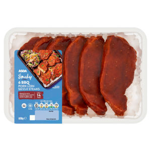 Smoky 6 BBQ Pork Loin Sizzle Steaks 600g
