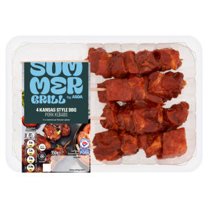 4 Kansas Style BBQ Pork Kebabs 350g