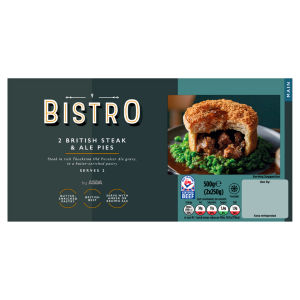 Bistro 2 British Steak & Ale Pies 2 x 250g (500g)