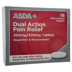 16 Dual Action Pain Relief 200mg/500mg Film Coated Tablets
