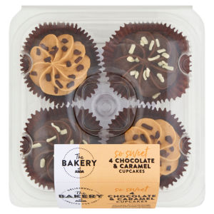 4 Chocolate & Caramel Cupcakes