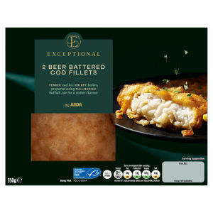 2 Beer Battered Cod Fillets 400g