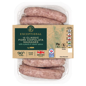 12 Classic Pork Chipolata Sausages 375g