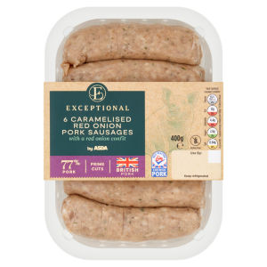 6 Caramelised Red Onion Pork Sausages 400g
