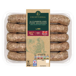 10 Cumberland Pork Sausages with Cracked Black Pepper 667g
