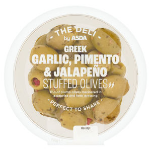 Greek Garlic, Pimento & Jalapeño Stuffed Olives 150g