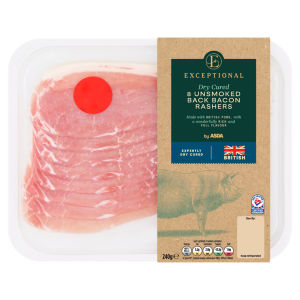 8 Unsmoked Back Bacon Rashers 240g