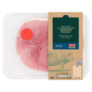 2 Unsmoked Gammon Steaks 370g