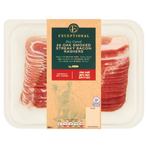 20 Dry Cured Oak Smoked Streaky Bacon Rashers 180g