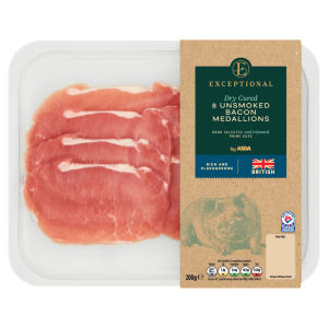 Exceptional 8 Unsmoked Bacon Medallions 200g