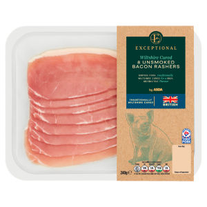 Exceptional 8 Wiltshire Cured Unsmoked Bacon Rashers 240g