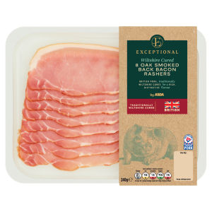 Exceptional 8 Oak Smoked Back Bacon Rashers 240g