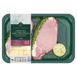Yorkshire Bred 2 Thick Cut Pork Loin Steaks 481g