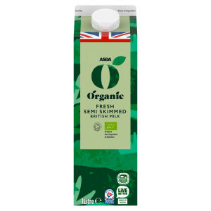 Organic Fresh Semi Skimmed British Milk 1 Litre