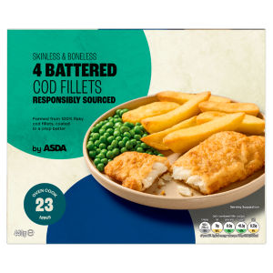 4 Battered Cod Fillets 440g